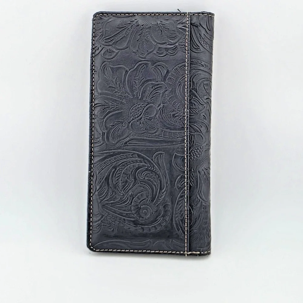 Lone Star Men's Wallet Western Bifold Check Book Style Black